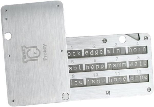 ColdSteel | Steel Crypto Seed Phrase Storage for up to 24 Words, Bitcoin and Other Cryptocurrency Wallet - Compatible With Ledger, Trezor and Metamask, Easy and Safe Metal Crypto Seed Backup