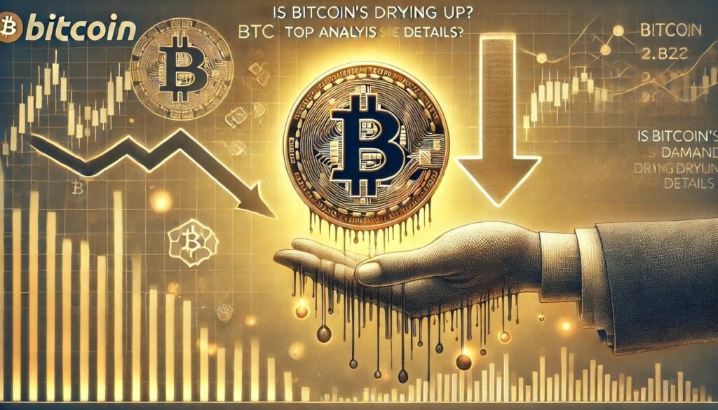 DALL·E 2024 09 06 06.36.49 A feature image for an article titled Is Bitcoins Demand Drying Up Top A