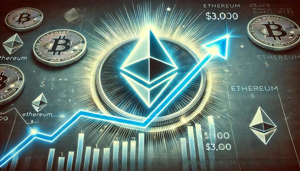 DALL·E 2024 09 13 23.23.26 A feature image for an article titled Ethereum ETH Eyes 3000 Data Sugges