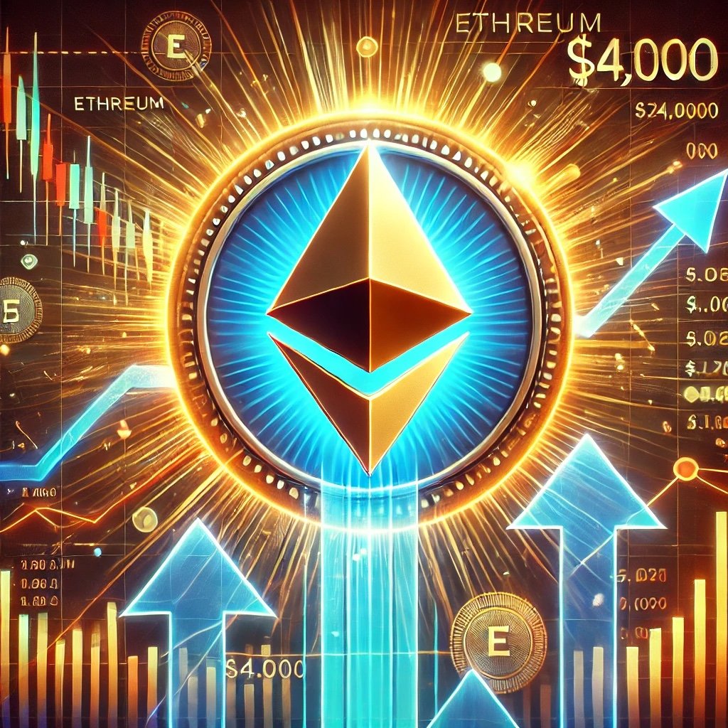 DALL·E 2024 12 06 17.09.10 A visually dynamic digital illustration showcasing Ethereums price testin