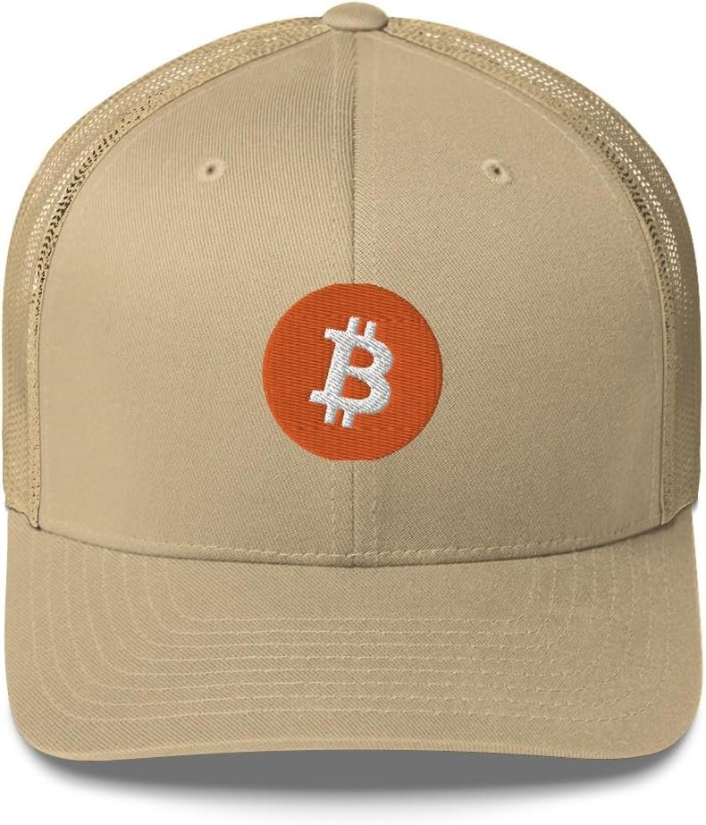 Bitcoin Hat - Crypto - Symbolize Your Allegiance - Trucker Cap - Gifts for him One Size, Khaki, Khaki, One Size - Image 7