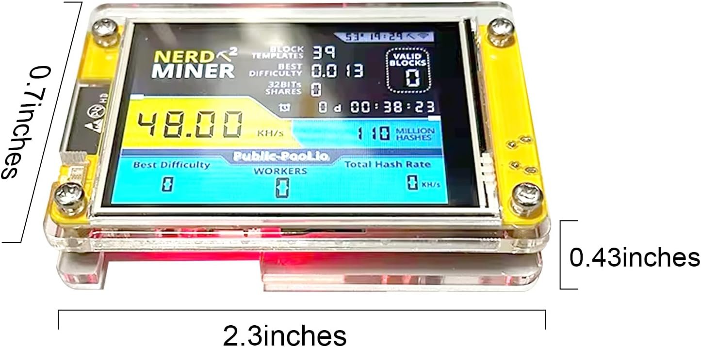 Bitcoins Miner USB Miner V2 ESP32 Hashrate 49K/S 2.8 Inch Smart Display Crypto Solo Lottery Miner Solo Mining Machine - Image 2