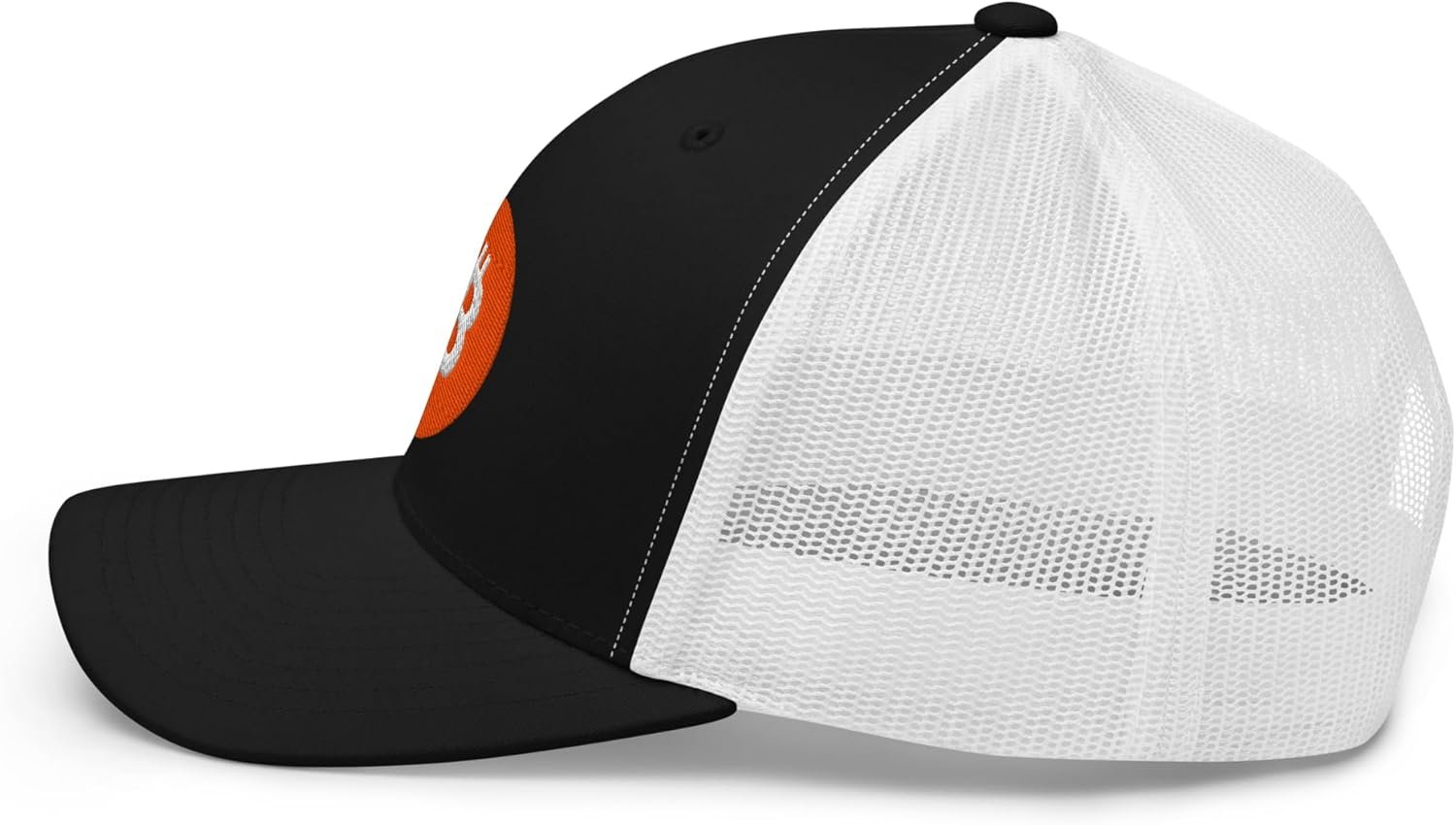 Bitcoin Hat - Crypto - Symbolize Your Allegiance - Trucker Cap - Gifts for him One Size, Black/White, Black/ White, One Size - Image 4