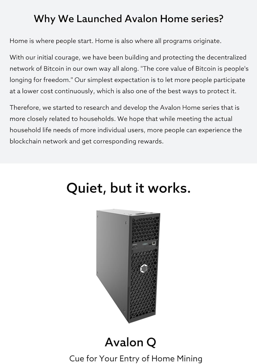 in US Stock Avalon Q 90TH/s Bitcoin Miner by New Canaan - 18.6J/TH 1674W ASIC Miner, Ultra-Quiet Home Mining Crypto Machine, 110V-240V, Included Original US Power Cord - Image 7