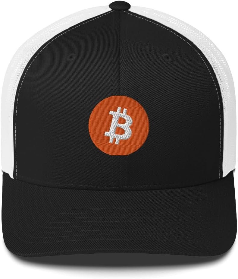 Bitcoin Hat - Crypto - Symbolize Your Allegiance - Trucker Cap - Gifts for him One Size, Black/White, Black/ White, One Size - Image 7