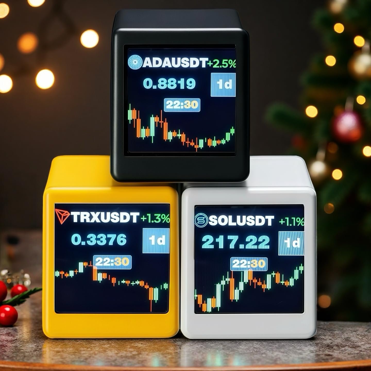 Bitcoin Stock Ticker, Digital Clock with Weather, Temperature, and Humidity Display. A Creative Gift for Husband, Boyfriend, or Women - Image 4