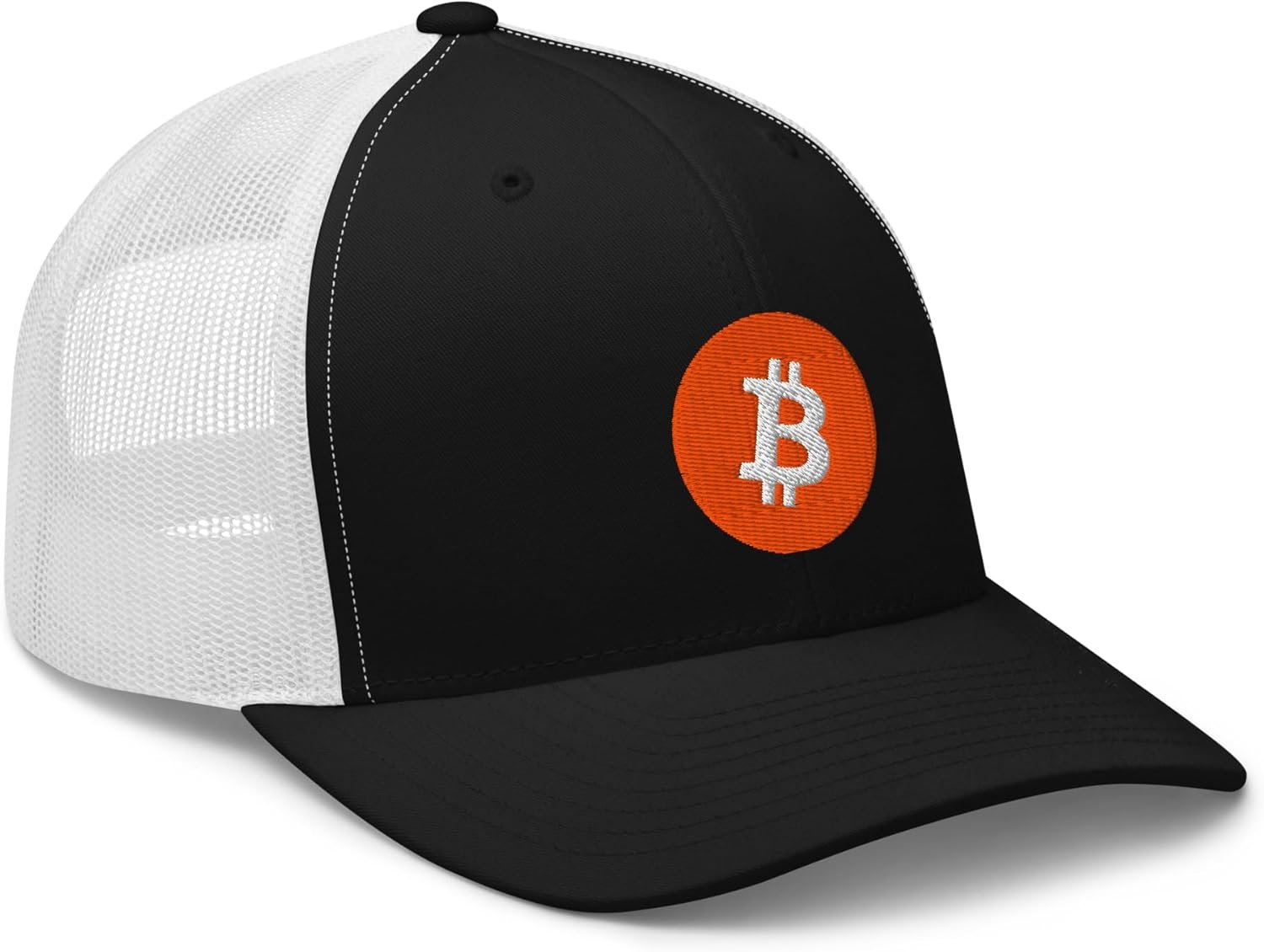 Bitcoin Hat - Crypto - Symbolize Your Allegiance - Trucker Cap - Gifts for him One Size, Black/White, Black/ White, One Size