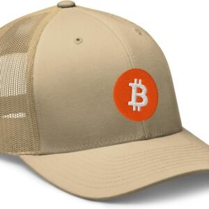 Bitcoin Hat – Crypto – Symbolize Your Allegiance – Trucker Cap – Gifts for him One Size, Khaki, Khaki, One Size