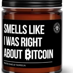 Bitcoin Candle Smells Like I was Right About Bitcoin, 100% Soy Wax Candle, Bitcoin Merch, Crypto Gift Scented Candle, Funny Gift for Trader, Handmade in The USA Bitcoin Candle Smells Like I was Right About Bitcoin, 100% Soy Wax Candle, Bitcoin Merch, Crypto Gift Scented Candle, Funny Gift for Trader, Handmade in The USA