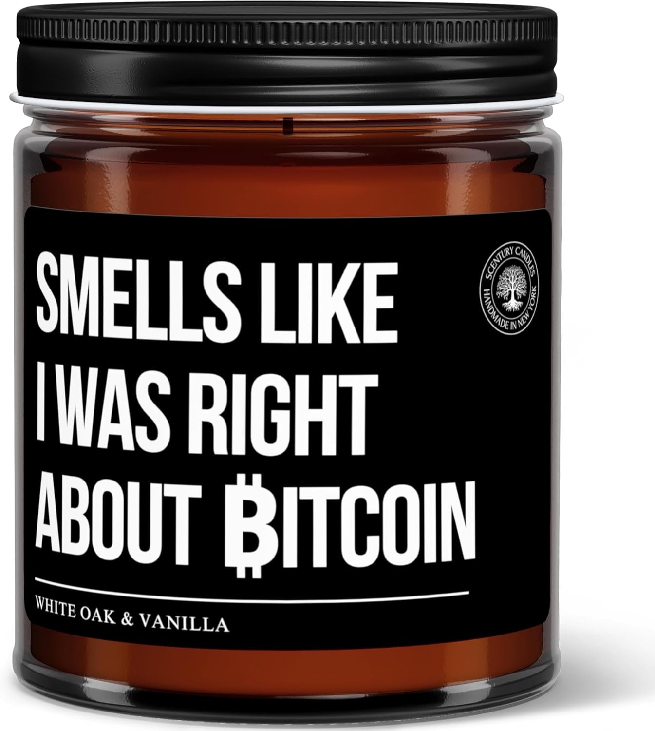 Bitcoin Candle Smells Like I was Right About Bitcoin, 100% Soy Wax Candle, Bitcoin Merch, Crypto Gift Scented Candle, Funny Gift for Trader, Handmade in The USA