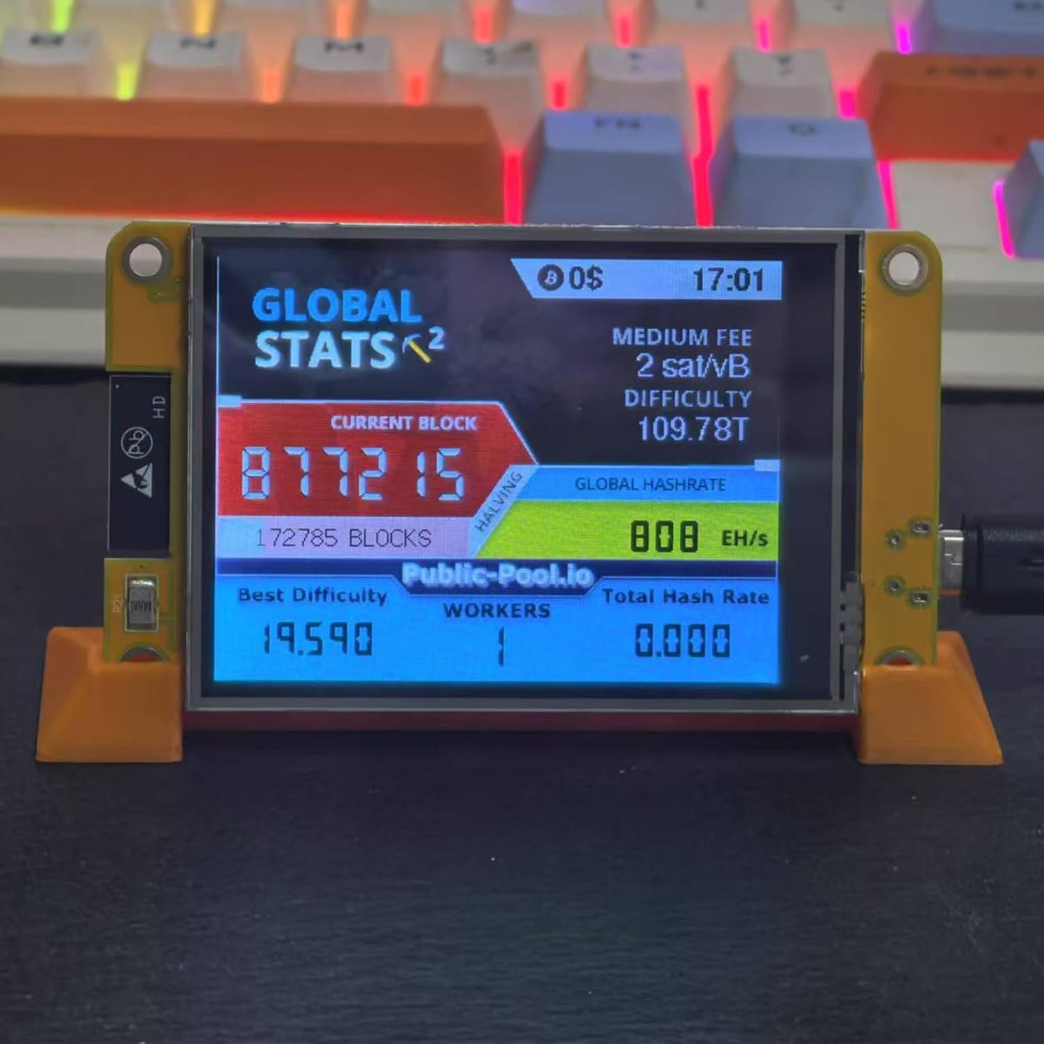 Bitcoins Miner USB Miner V2 ESP32 Hashrate 49K/S 2.8 Inch Smart Display Crypto Solo Lottery Miner Solo Mining Machine - Image 4