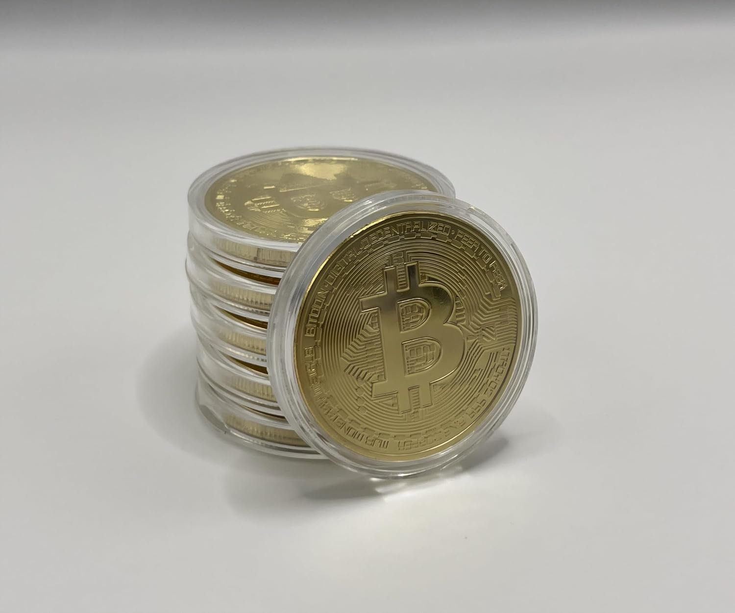 6PCS Gold Plated Bitcoin Coins - 40mm Diameter, 3mm Thickness Commemorative Physical BTC Cryptocurrency Collectible with Clear Protective Case, for Blockchain Enthusiasts - Image 5