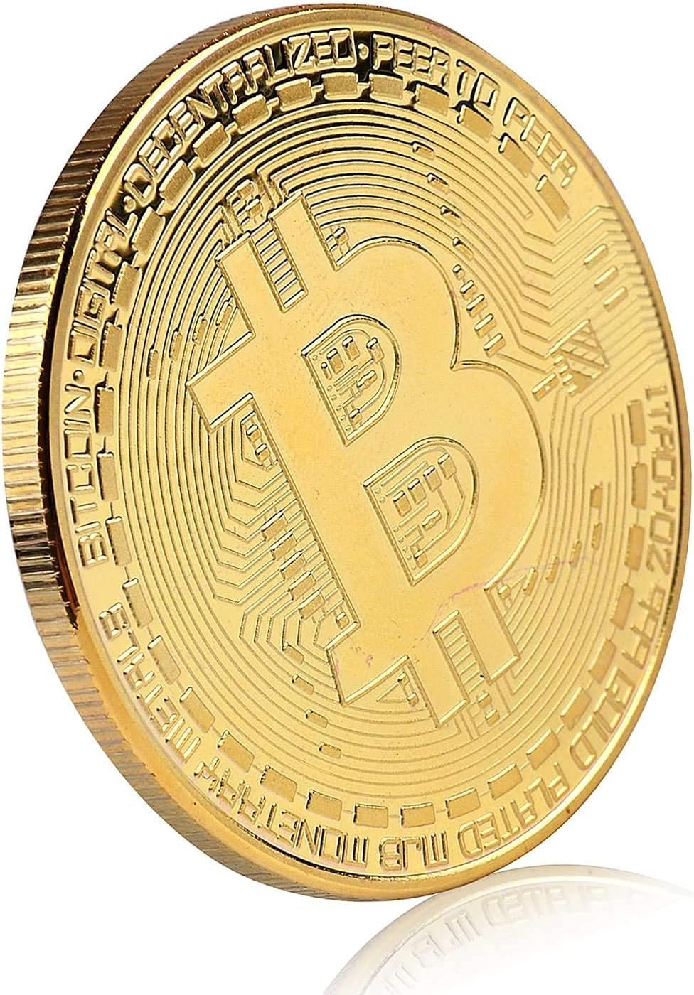 10 Pcs Bitcoin Coin Souvenir with Coin Case, Physical Bitcoin Collection, Gold Plated Bitcoin for Commemoration, Crypto Currency Coin BTC for Gift, Gold Bitcoin Tokens - Image 4
