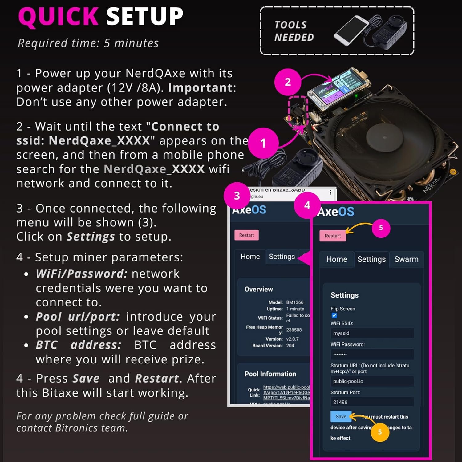 Bitcoins Miner 4.8TH/s NerdQaxe++ 4X BM1370 ASIC 2.4G WiFi 20W/TH BTC Lottery Crypto Miner with S21 Pro Asic Bitcoins Mining Machine Micro Silent Home Use - Image 9