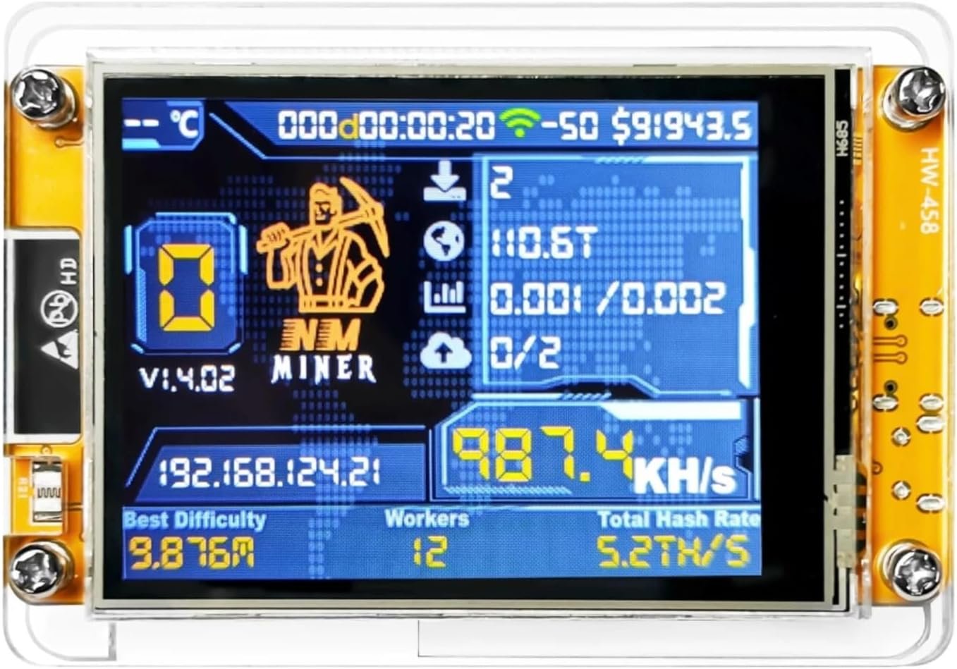 NM Miner 2.8" Screen | 980kh/s | Wi-Fi | ESP32 V2 | Open Source | Made in Europe | Plug and Play Bitcoin Miner - Image 6