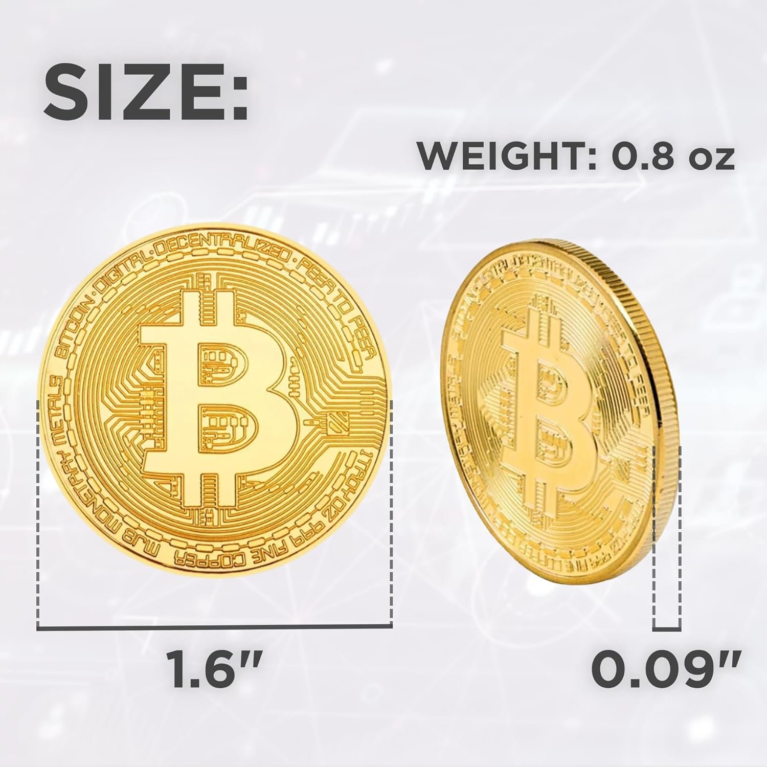 Collector's Edition Bitcoin Coin - Commemorative Cryptocurrency Collectible in Protective Acrylic Display Case - Perfect for Crypto Enthusiasts, Coin Collectors, and Gifts - Image 4