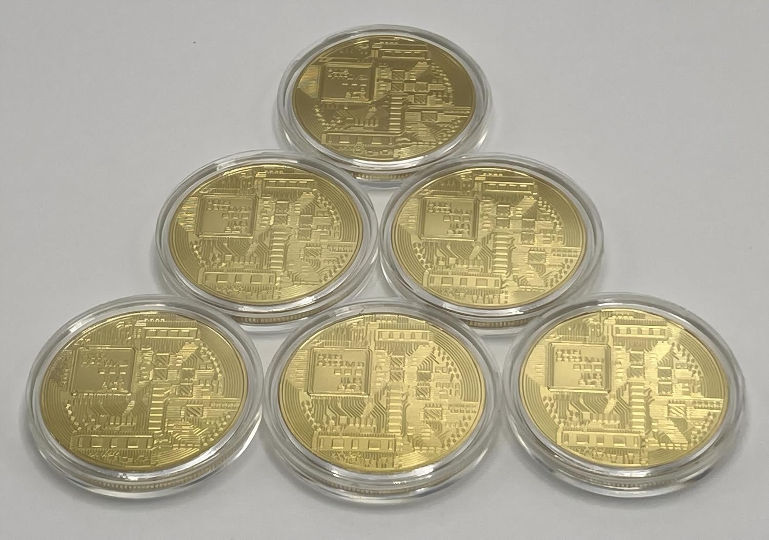 6PCS Gold Plated Bitcoin Coins - 40mm Diameter, 3mm Thickness Commemorative Physical BTC Cryptocurrency Collectible with Clear Protective Case, for Blockchain Enthusiasts - Image 8
