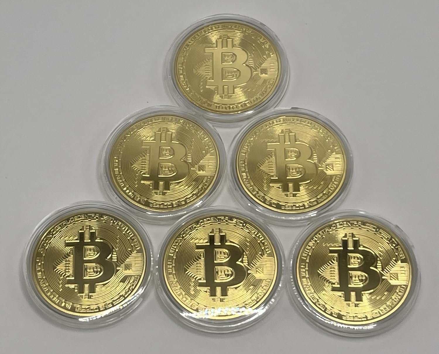 6PCS Gold Plated Bitcoin Coins - 40mm Diameter, 3mm Thickness Commemorative Physical BTC Cryptocurrency Collectible with Clear Protective Case, for Blockchain Enthusiasts - Image 6