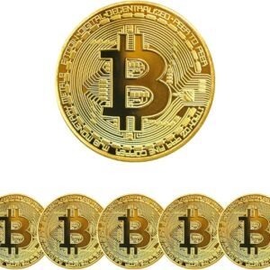 6PCS Gold Plated Bitcoin Coins – 40mm Diameter, 3mm Thickness Commemorative Physical BTC Cryptocurrency Collectible with Clear Protective Case, for Blockchain Enthusiasts 6PCS Gold Plated Bitcoin Coins – 40mm Diameter, 3mm Thickness Commemorative Physical BTC Cryptocurrency Collectible with Clear Protective Case, for Blockchain Enthusiasts