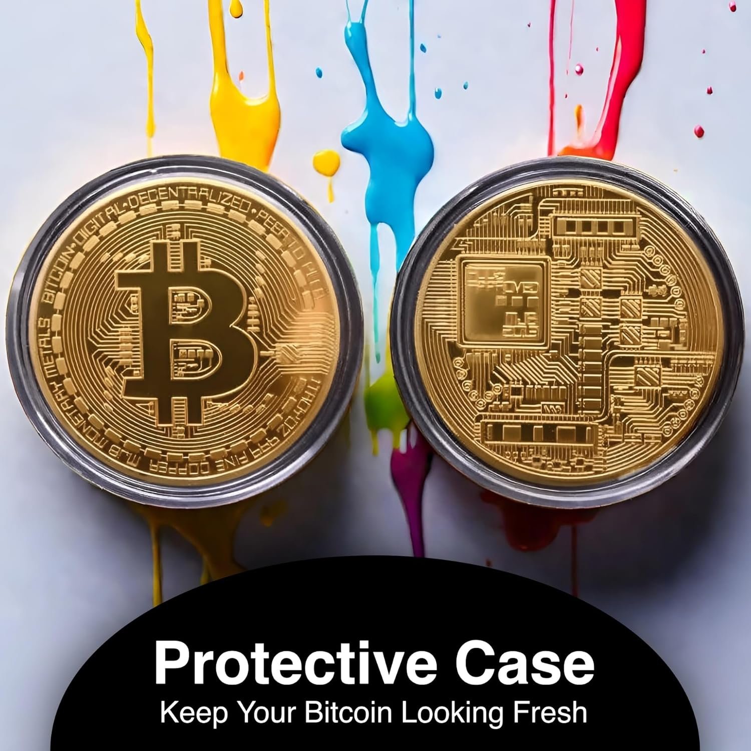 Collector's Edition Bitcoin Coin - Commemorative Cryptocurrency Collectible in Protective Acrylic Display Case - Perfect for Crypto Enthusiasts, Coin Collectors, and Gifts - Image 6