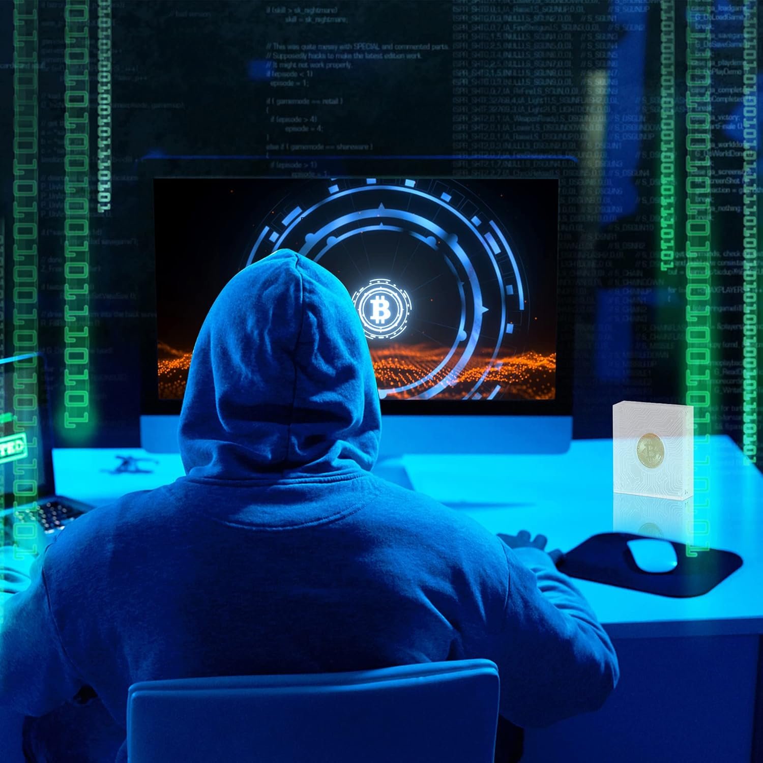 Crypto Coin Set with Display Case Bitcoin Showcase, Physical Bitcoin Coin with Acrylic Glass Magnetic Display Case, Gold Plated Cryptocurrency Coins - Image 7