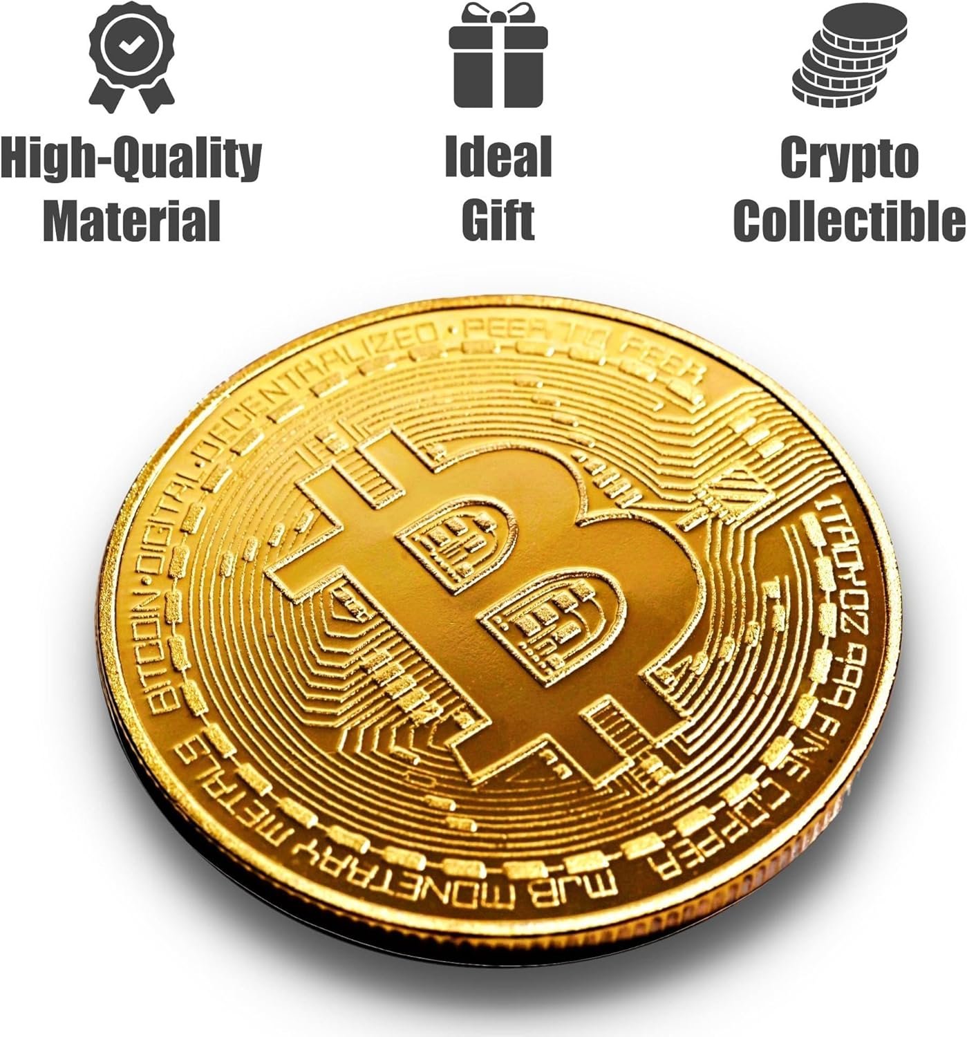 4 Pcs/Set Bitcoin Commemorative Collector Coin, Gold Plated Novelty Coins, Cryptocurrency Collectible Gift, Coin Thickness 3MM - Image 4