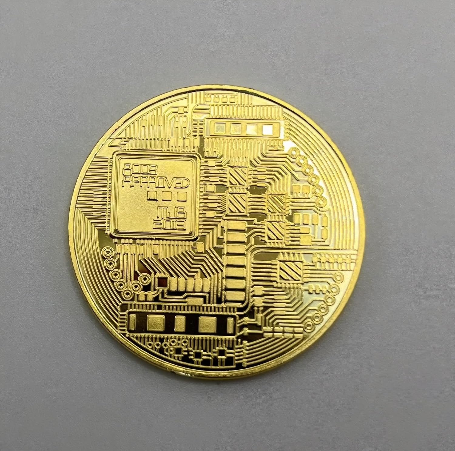 6PCS Gold Plated Bitcoin Coins - 40mm Diameter, 3mm Thickness Commemorative Physical BTC Cryptocurrency Collectible with Clear Protective Case, for Blockchain Enthusiasts - Image 2