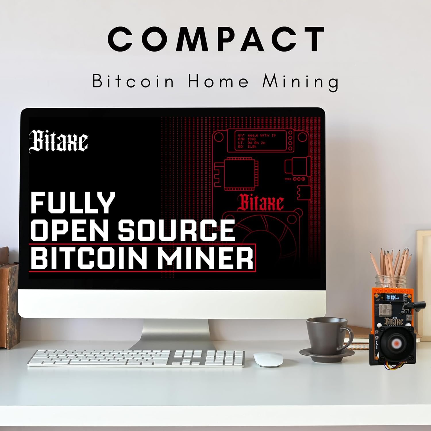 Bitaxe Gamma 602 Bitcoin Solo Miner with Dark Horse Upgraded Heatsink - 1.2TH/s BM1370 ASIC, Wi-Fi, Plug & Play - Assembled in USA with All Accesories Included - Solo Satoshi - Image 3