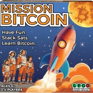 Mission Bitcoin Board Game, Ages 6+, 2-4 Players, Game Board, Tokens, Pawns, Dice, Instructions Mission Bitcoin Board Game, Ages 6+, 2-4 Players, Game Board, Tokens, Pawns, Dice, Instructions