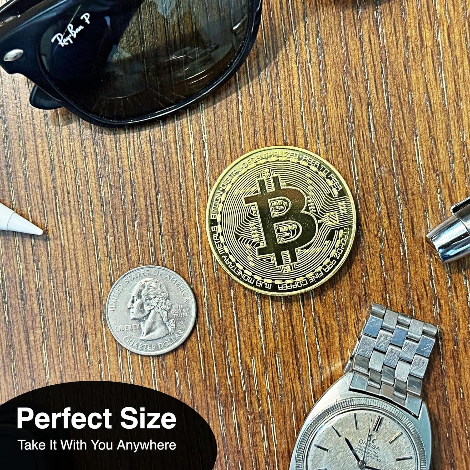 Collector's Edition Bitcoin Coin - Commemorative Cryptocurrency Collectible in Protective Acrylic Display Case - Perfect for Crypto Enthusiasts, Coin Collectors, and Gifts - Image 5