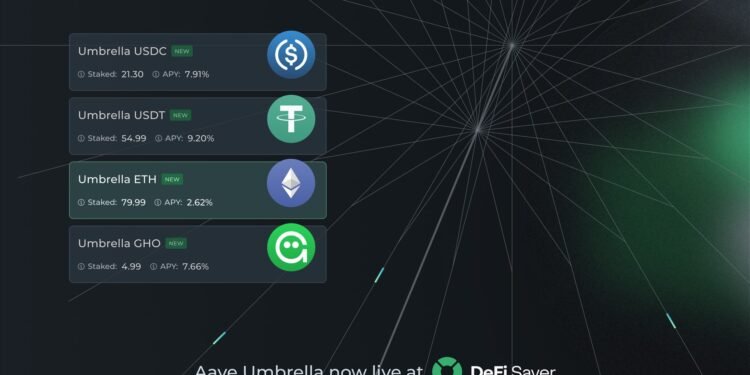 Aave Umbrella now live at DeFi Saver Aave Umbrella now live at DeFi Saver